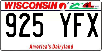 WI license plate 925YFX