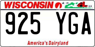 WI license plate 925YGA