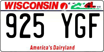 WI license plate 925YGF