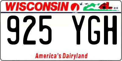 WI license plate 925YGH