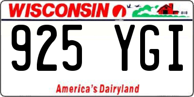 WI license plate 925YGI