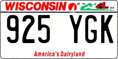 WI license plate 925YGK