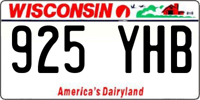 WI license plate 925YHB