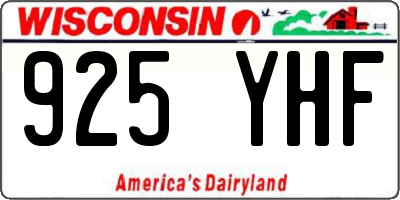 WI license plate 925YHF