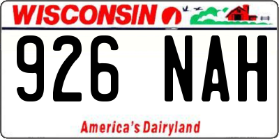 WI license plate 926NAH