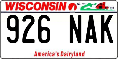 WI license plate 926NAK