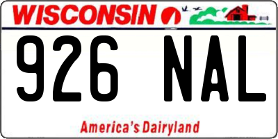 WI license plate 926NAL