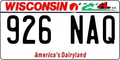 WI license plate 926NAQ