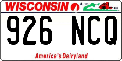 WI license plate 926NCQ
