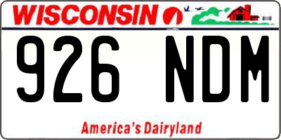 WI license plate 926NDM