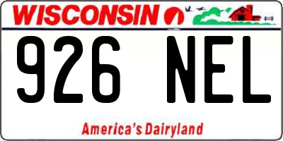 WI license plate 926NEL