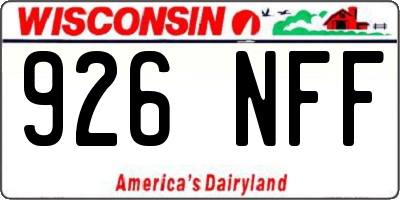 WI license plate 926NFF