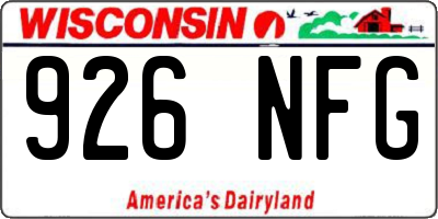 WI license plate 926NFG