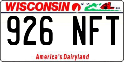 WI license plate 926NFT