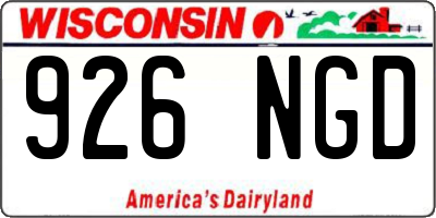 WI license plate 926NGD