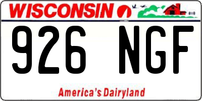 WI license plate 926NGF