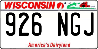 WI license plate 926NGJ
