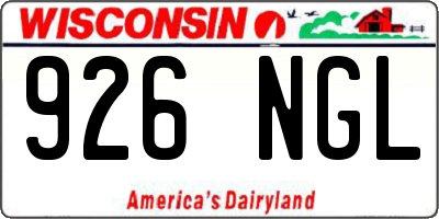 WI license plate 926NGL
