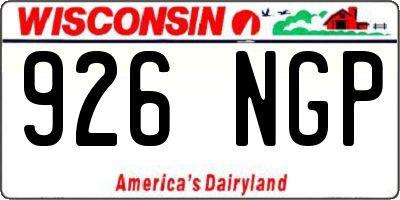 WI license plate 926NGP