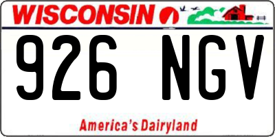 WI license plate 926NGV
