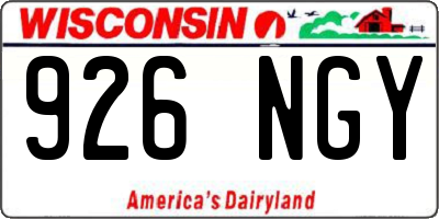 WI license plate 926NGY