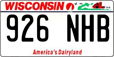 WI license plate 926NHB