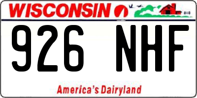 WI license plate 926NHF