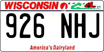 WI license plate 926NHJ