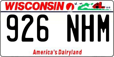 WI license plate 926NHM