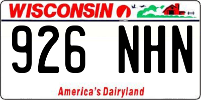 WI license plate 926NHN