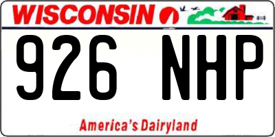 WI license plate 926NHP