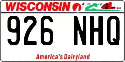 WI license plate 926NHQ
