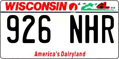 WI license plate 926NHR