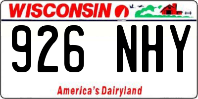 WI license plate 926NHY
