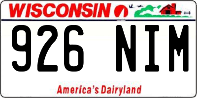 WI license plate 926NIM
