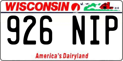 WI license plate 926NIP