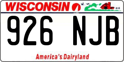 WI license plate 926NJB