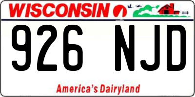 WI license plate 926NJD