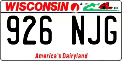 WI license plate 926NJG