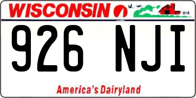 WI license plate 926NJI