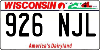 WI license plate 926NJL