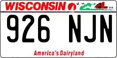 WI license plate 926NJN