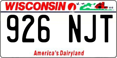 WI license plate 926NJT