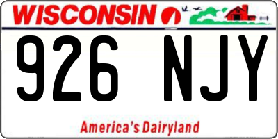 WI license plate 926NJY