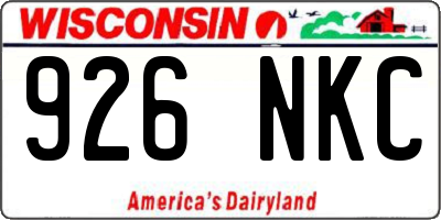 WI license plate 926NKC