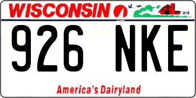 WI license plate 926NKE