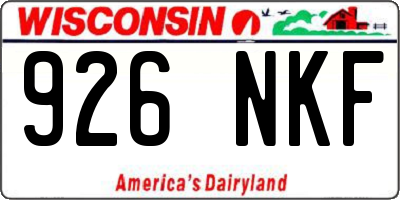 WI license plate 926NKF