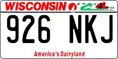 WI license plate 926NKJ