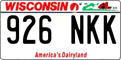 WI license plate 926NKK