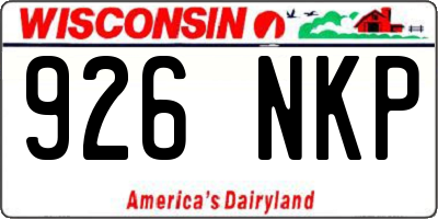 WI license plate 926NKP